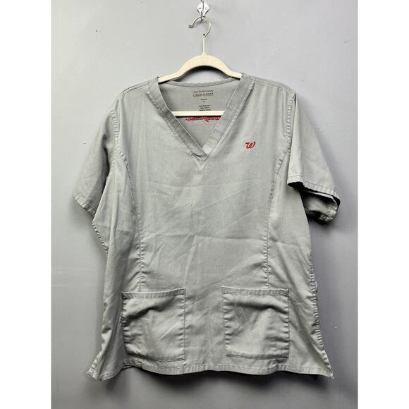 Walgreens Scrub Top Size XL Pharmacy Tech Uniform Scrub Top Short Sleeve Gray - Picture 1 of 5